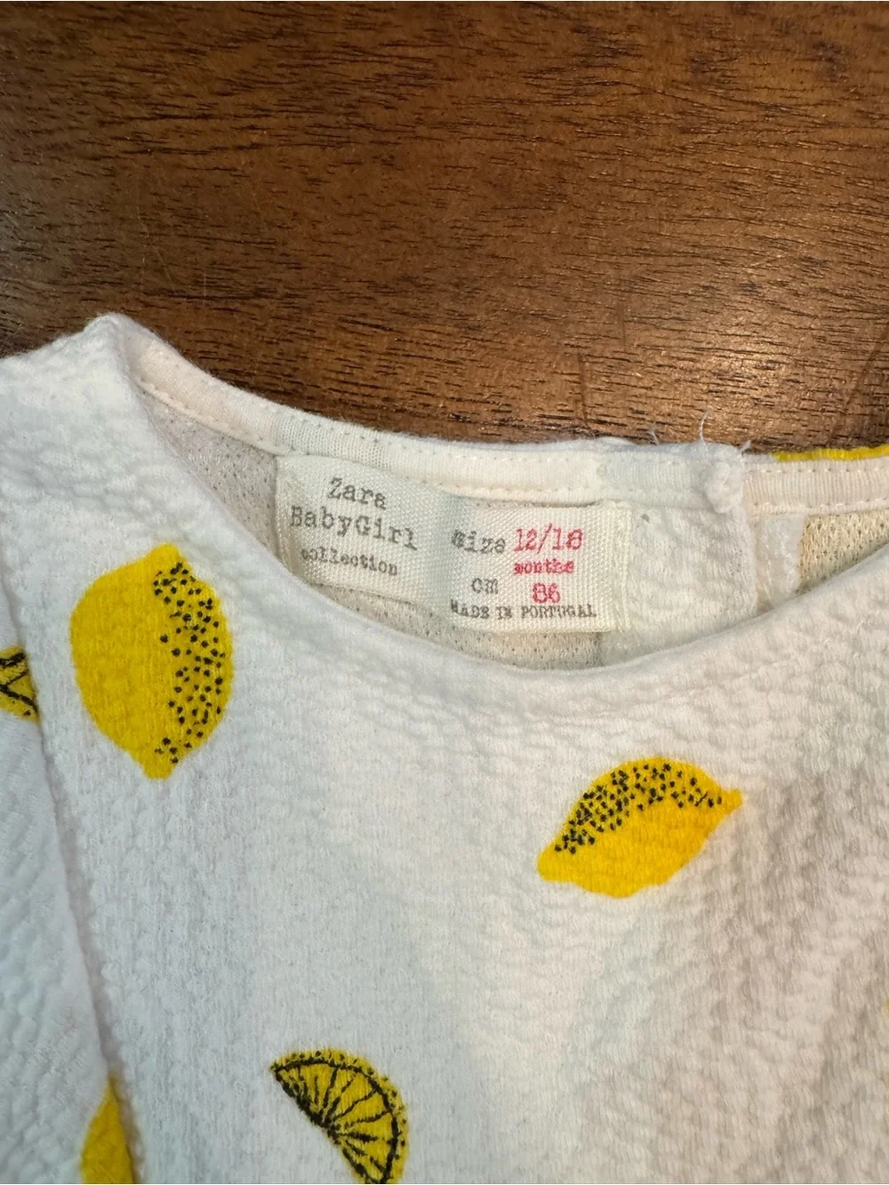 Zara BabyGirl White Dress with Yellow Lemons